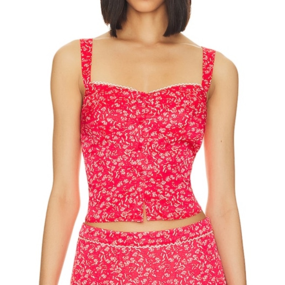 For Love And Lemons Chianti Top in Red